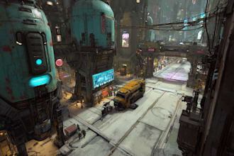 design sci fi concept art for indie games with characters