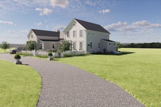 provide 3d rendering architecture, redesign maryland single family home, cgi