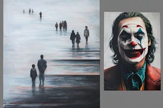 paint an oil painting on canvas