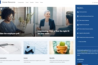 design sharepoint website, intranet portal and hub site for company