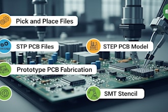 pick and place stp pcb files step pcb model prototype pcb fbrication smt stencil