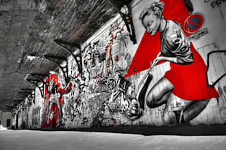 design canvas wall art in graffiti and street art style