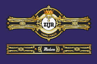 do premium creative premium cigar brand logo and label design