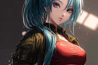 manga character art custom anime manga style illustration