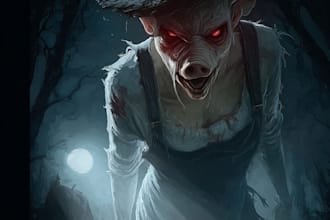 create dark fantasy horror character art with cinematic
