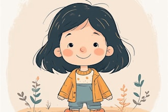 draw a cute and funny cartoon illustration
