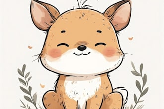 draw cute and artistic animal illustration