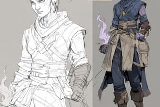 draw dnd character designs and digital art for you