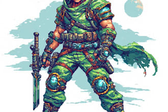 do a character pixel art
