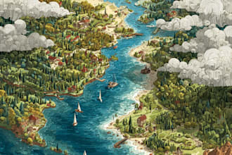 illustrate a creative vector map