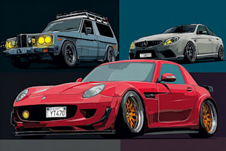 draw vector illustration of your car