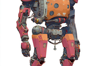 draw mecha helmet, weapon, armor concept