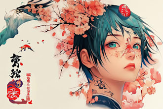 design custom anime tattoo or manga tattoo design