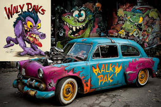 draw automotive car ratfink style