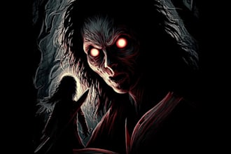 draw a dark horror and fantasy horror character