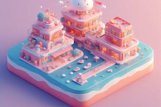 design 2d flat and 3d isometric map