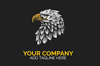 design a professional eagle mascot logo with high quality
