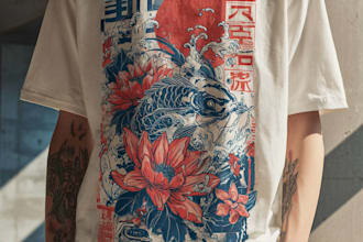 do a japanese t shirt illustration