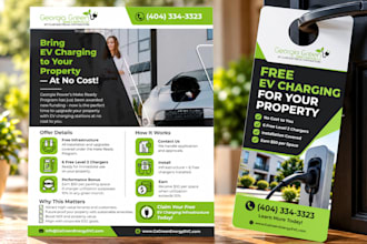 design door hanger and postcard for plumbing, roofing, junk removal, electrical