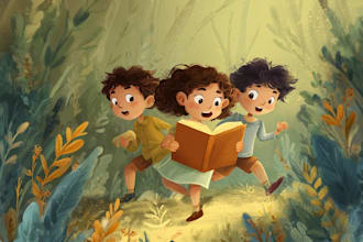 do children story book illustration, children story book