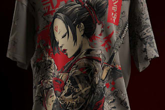 japanese t shirt illustration and t shirt design