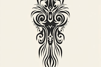 draw  traditional or modern tribal tattoo art