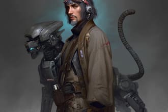 design futuristic robot or mecha character art
