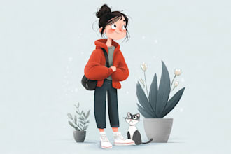 draw a cute and funny cartoon illustration for you