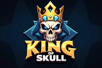 make an amazing skull king logo with unlimited revision