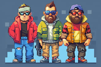 create pixel art characters