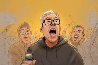 illustrate a satirical cartoon portrait of any politician