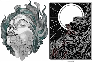 draw surreal artistic line art illustration