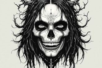 drew logo illustration anything dark art horror metal