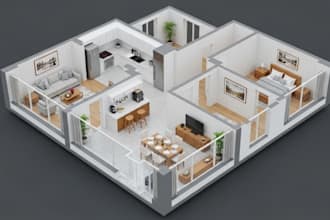 do 2d and 3d architectural floor plans in autocad, floorplanner and planner 5d