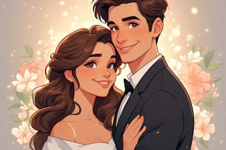 draw couple portrait illustration