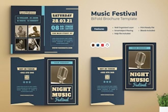 design music magazine, music brochure, music ebook, music poster, music flyer