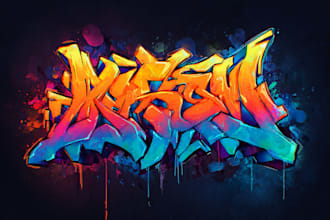 draw graffiti designs murals and wall art or skateboards