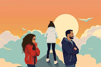create a flat minimalist vector illustration
