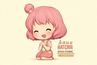 make cute kawaii chibi illustration for you
