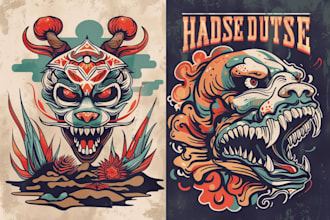 create unique vintage retro tshirt design