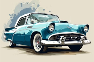 draw vector art cartoon from your car or any vehicle
