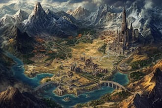 make fantasy map illustration