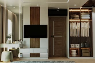 design modern apartment interior with realistic 3d rendering