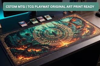 create custom playmat designs for tcg pokemon board game one piece anime