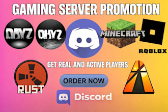 promote minecraft server promotion dayz, rust, fivem, gaming server, discord ad