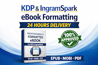 fix format your ebook to get approved amazon KDP upload ingramspark in a day