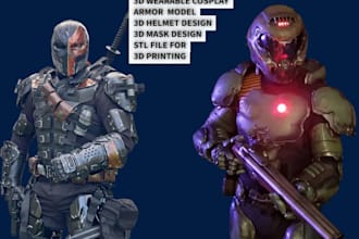 custom 3d cosplay model armor props printable files anime game cosplay stl