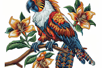 embroidery digitizing, logo, digitize image for embroidery in dst, pes, emb