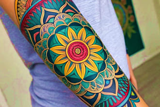 design a bold custom color tattoo artwork