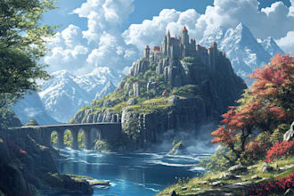 do fantasy background and landscape